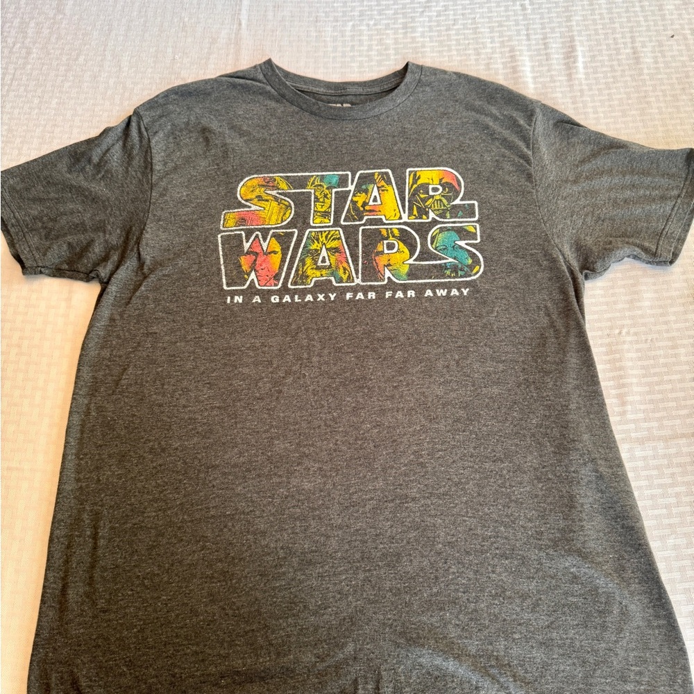 Star Wars Mad Engine‎ Graphic Tee Men’s XL Gray Pop Art Logo Shirt